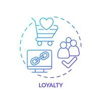 Loyalty blue gradient concept icon. Building company reputation. Public communication. PR code of ethics abstract idea thin line illustration. Isolated outline drawing. vector