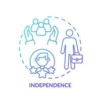 Independence blue gradient concept icon. Providing unbiased work organization. PR code of ethics abstract idea thin line illustration. Isolated outline drawing. vector