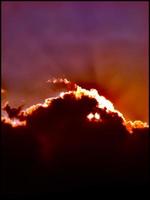 Colorful sky lines with clouds trippy background daydreaming photo