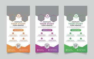 Creative roll up banner design vector