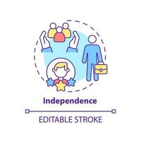 Independence concept icon. Provide unbiased work. PR code of ethics abstract idea thin line illustration. Isolated outline drawing. Editable stroke. vector