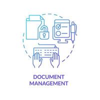 Document management blue gradient concept icon. Open access to files. Feature of online workplace abstract idea thin line illustration. Isolated outline drawing. vector