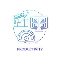 Productivity blue gradient concept icon. Virtual office. Advantage of online collaboration abstract idea thin line illustration. Isolated outline drawing. vector