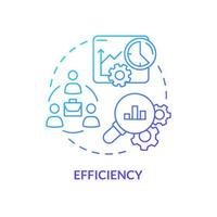 Efficiency blue gradient concept icon. Control results of work. Advantage of online collaboration abstract idea thin line illustration. Isolated outline drawing. vector