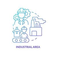 Industrial area blue gradient concept icon. Land use category abstract idea thin line illustration. Factories and plants. Manufacturing business. Isolated outline drawing. vector
