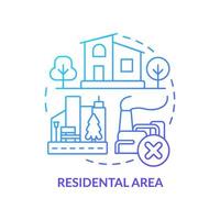 Residential area blue gradient concept icon. Land use classification abstract idea thin line illustration. Neighborhoods. Permanent residence. Isolated outline drawing. vector