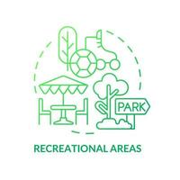 Recreational areas green gradient concept icon. Type of land-use abstract idea thin line illustration. Places for recreational purposes. Isolated outline drawing. vector