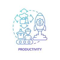 Productivity blue gradient concept icon. Sustainable land management abstract idea thin line illustration. Maintaining and enhancing production. Isolated outline drawing. vector