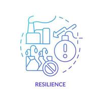 icono de concepto de gradiente azul de resiliencia. práctica de gestión sostenible de la tierra idea abstracta ilustración de línea delgada. productividad agrícola. dibujo de contorno aislado. vector