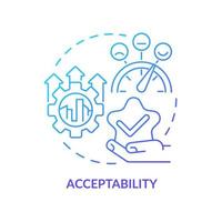 Acceptability blue gradient concept icon. Sustainable land management practice abstract idea thin line illustration. Socially acceptable. Isolated outline drawing. vector