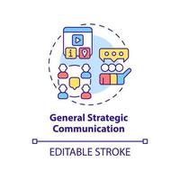 General strategic communication concept icon. Several tactics. Types of PR firms abstract idea thin line illustration. Isolated outline drawing. Editable stroke. vector