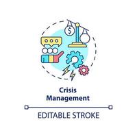 Crisis management concept icon. Communication plan. PR service for business abstract idea thin line illustration. Isolated outline drawing. Editable stroke. vector