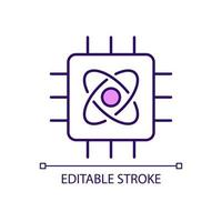 Technology and physics of quantum RGB color icon. Method of digital information processing. Isolated vector illustration. Simple filled line drawing. Editable stroke.