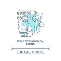 Avoid psychological eating turquoise concept icon. Maintaining weight after diet abstract idea thin line illustration. Isolated outline drawing. Editable stroke. vector