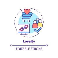 Loyalty concept icon. Building company reputation. PR code of ethics abstract idea thin line illustration. Isolated outline drawing. Editable stroke. vector