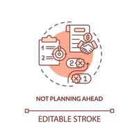 Not planning ahead terracotta concept icon. Problem faced by small business abstract idea thin line illustration. Isolated outline drawing. Editable stroke. vector