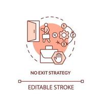 No exit strategy terracotta concept icon. Problem faced by new startups abstract idea thin line illustration. Isolated outline drawing. Editable stroke. vector