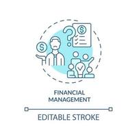 Financial management turquoise concept icon. Challenge facing business abstract idea thin line illustration. Isolated outline drawing. Editable stroke. vector