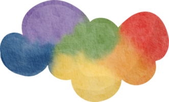 nube de acuarela del arco iris png