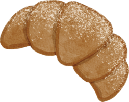 handgetekende aquarel croissant png