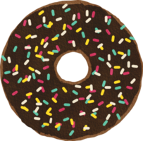 Watercolor Donut cute png
