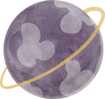 Cute planet watercolor png