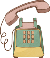 vintage telefon färgglada png