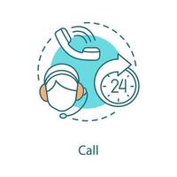 Call concept icon. Hotline idea thin line illustration. Call center. Phone support service. Vector isolated outline drawing