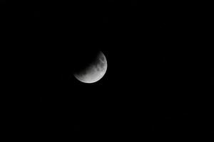 Lunar eclipse on the dark night photo