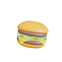 hambúrguer de desenho 3D png