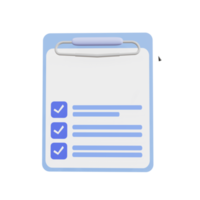 Clipboard with sheets of paper png