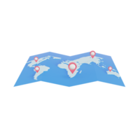 Marcador de pin de ubicación 3d en el mapa mundial. el concepto de sistema de navegación gps. ilustración 3d