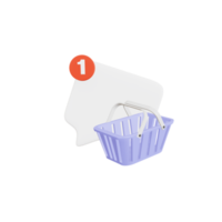 Ícone de aplicativo 3D com bolha de fala de alerta de notificação, conceito de desenho animado de aviso de conversa social on-line, compras on-line, ilustração 3d