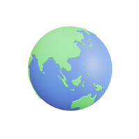 globo de ilustración de mapa de mundo de tierra 3d. ilustración de procesamiento 3d png