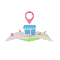 shop with a map pin and Map pins, GPS, navigator pin checking points. The concept for delivery service png