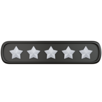 3d rendering gold star rating without star filled isolated png