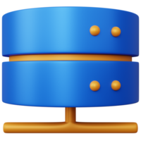 Conexión de base de datos azul de ilustración de representación 3d aislada png