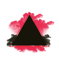 marco triple con pincel grunge rojo y negro png