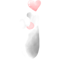 Mini Heart Cat Paw png