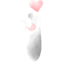 mini hart kattenpoot png