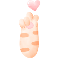 mini hart kattenpoot png