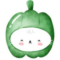 Cute cat vegetable png