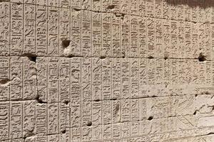 jeroglíficos en el templo de denderah, qena, egipto foto