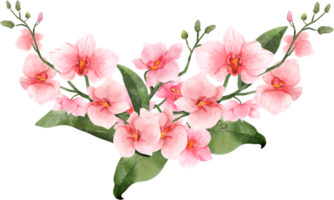 roze orchidee bloemboeket aquarel png