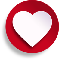 botón de corazón en círculo