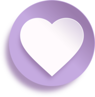 botón de corazón en círculo png