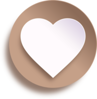 botón de corazón en círculo png