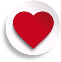 Red Heart In Circle Button