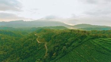 Beautiful aerial view of Mount Galunggung Peak, in Ciamis, West Java - Indonesia. photo