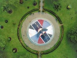 Bandung, Indonesia, 2022 - Aerial view of a miniature jet plane in the park. photo